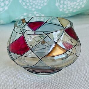 Partylite Calypso Mosaic Stained Glass Tea Light Candle Holder *retired